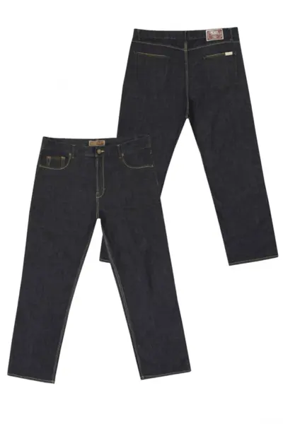 Dark denim stretch fit jeans (32") - Ed Baxter