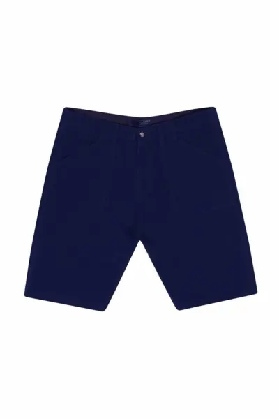 Navyblå hør shorts - Ed Baxter