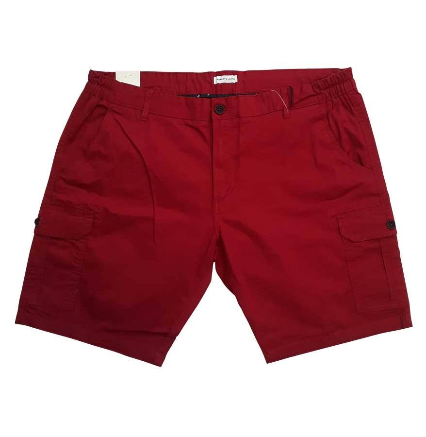 Røde Cargo shorts med stretch Roberto
