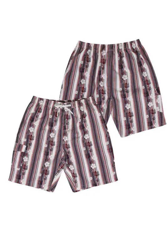 Ed Baxter badeshorts m. print (Navy/Rød)