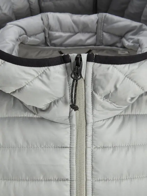 Grå quiltet jakke m. hætte - Jack & Jones