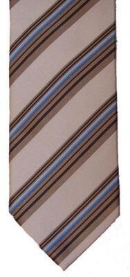 Søren Skifter slips - lysbrun/brun/lysblå