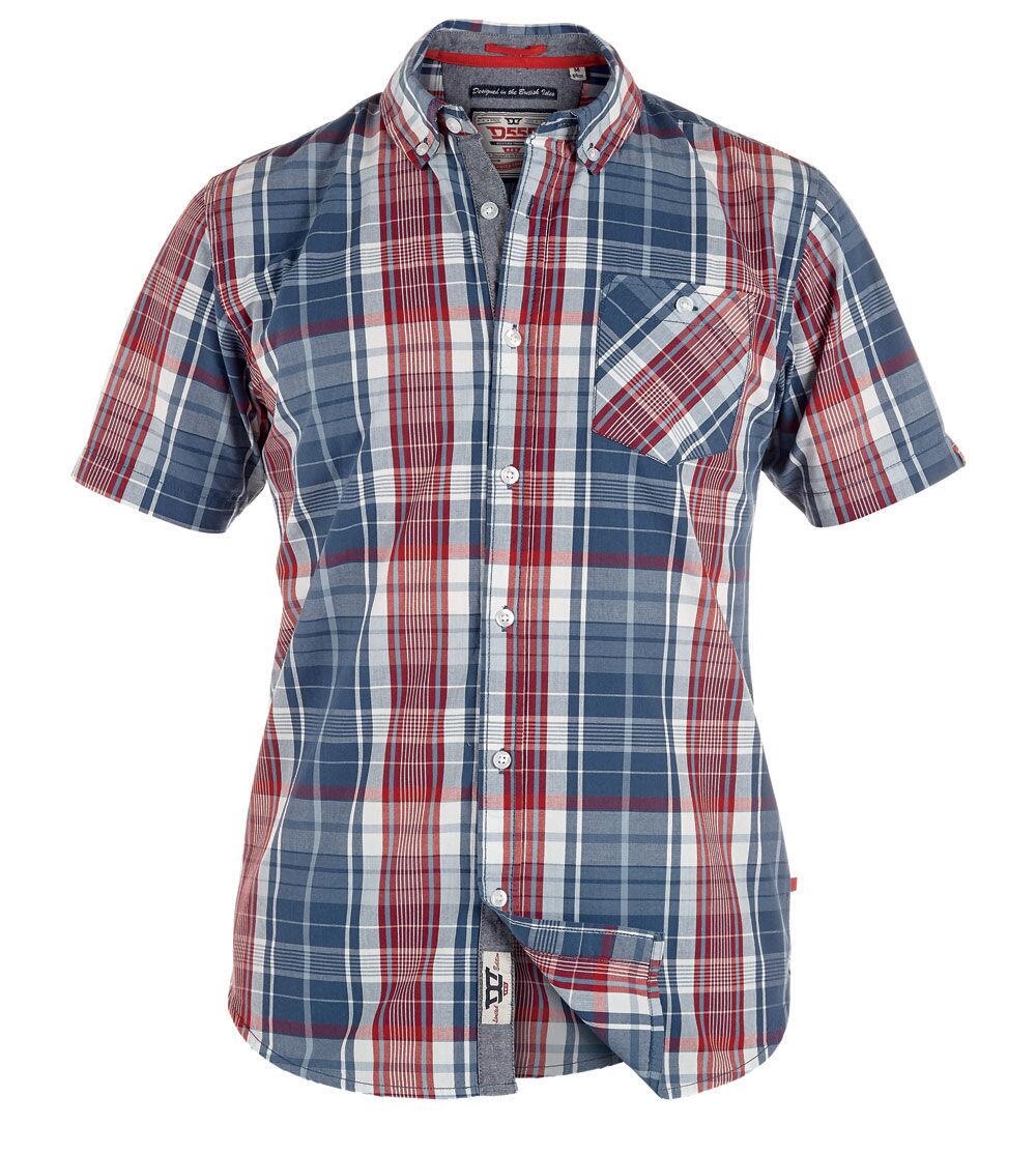 Utålelig Evne spiralformet D555 Tall skjorte + T-shirt (Navy/Rød) (K/Æ) ternet mønster (VINCENT)