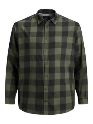 Grøn ternet Twill-vævet skjorte (L/Æ) - Jack & Jones