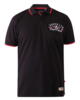 Sort Polo-shirt med rød kontrast og broderi (TALL) - D555