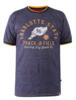 Navymeleret T-shirt m. "Charlotte State" print - D555