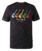 Sort T-shirt m. "Guitar" tryk i flere farver - D555