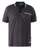 Koksgrå Polo-shirt med kontrast striber - D555