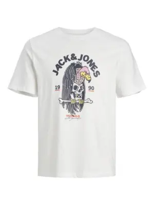 Hvid T-shirt med grib og skull print - Jack & Jones