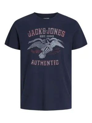 Navy T-shirt med "JACK & JONES - AUTHENTIC" print - Jack & Jones