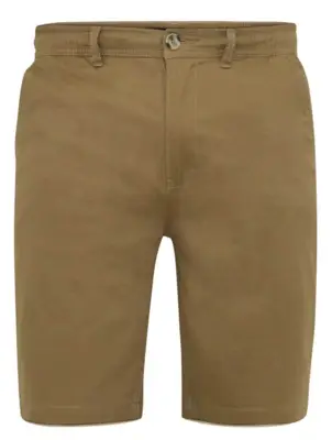 Khaki farvede bomulds shorts med stretch - D555
