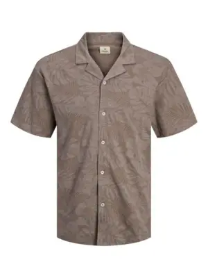 Lys brun polo-shirt med tropisk mønster - Jack & Jones