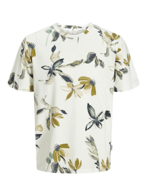 Hvid T-shirt med blomsterprint - Jack & Jones