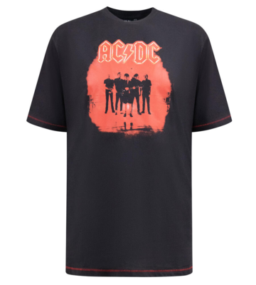 Sort AC/DC T-shirt "Band Silhuet" - D555