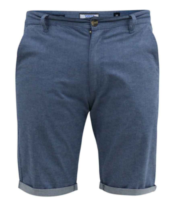 Blå chino-shorts med stretch og opsmøg - D555