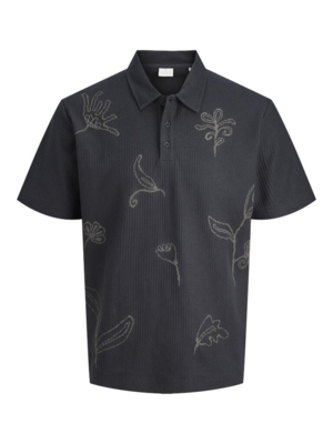 Sort polo-shirt med broderet blomsterlook - Jack & Jones