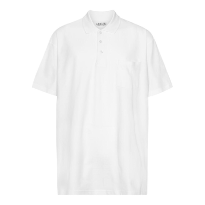 Klassisk "hvid" polo-shirt m. brystlomme - ARKURI Fashion