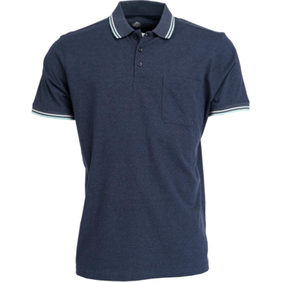 Navymeleret polo med kontrastdetaljer - Roberto