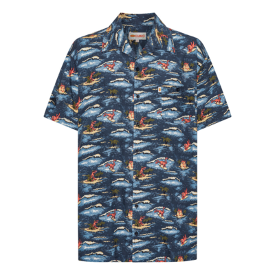 Blå skjorte med dino-print (K/Æ) - KAMRO