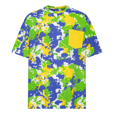 Gul, grøn og blå mønstret T-shirt - KAMRO