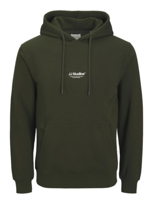 Army grøn hoodie med kængurulomme - Jack & Jones