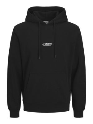 Sort hoodie med kængurulomme - Jack & Jones