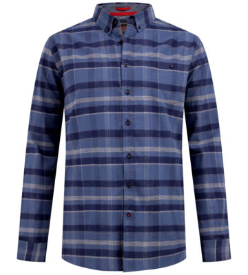 Blåternet skjorte med button-down krave (TALL)