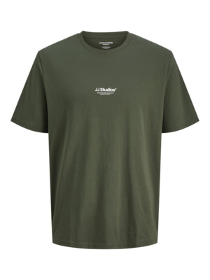 Armygrøn T-shirt med hvidt logo - Jack & Jones