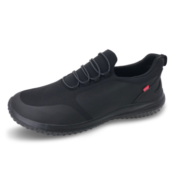 Sorte hands free sneakers med elastiske snørebånd