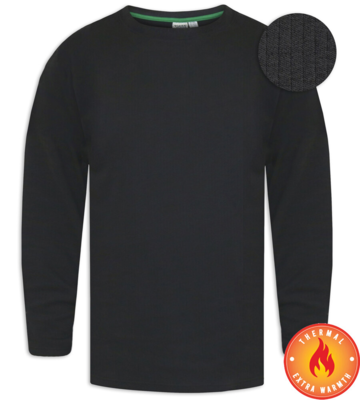 Sort super soft thermal langærmet T-shirt