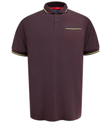 Bordeaux polo-shirt med brystlomme