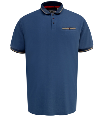 Blå polo T-shirt med brystlomme og detaljer