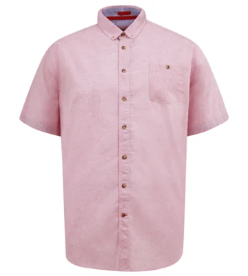 Kortærmet skjorte i lyserød med button down krave