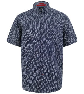 Mørkeblå skjorte med diskret mønster (TALL)