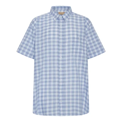 Skjorte med lyse blå og hvide tern