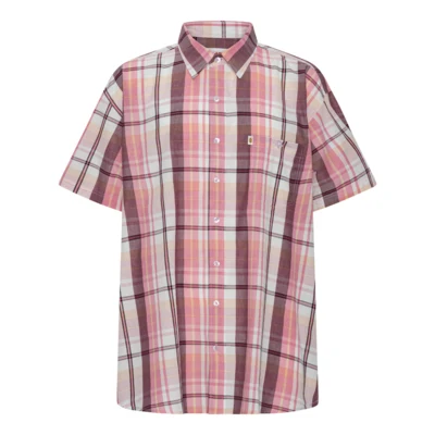 Ternet skjorte i rosa, sand og hvid