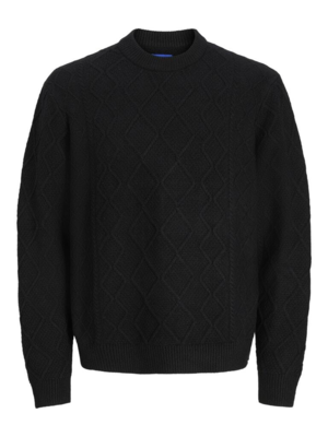 JORCAMBRIGDE Black Knit Cable Crew Neck