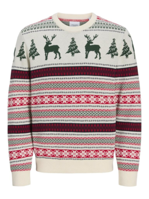 JJXMAS Dark Green Noel Knit Crew Neck