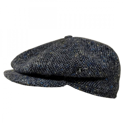 Blå/grå Eight Piece Cap i uld