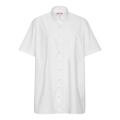 Hvid kortærmet Oxford skjorte (TALL)
