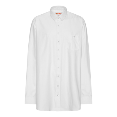 Hvid langærmet  skjorte (TALL)