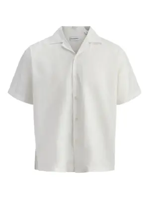 JJEBREEZE White Linen Blend Resort Shirt