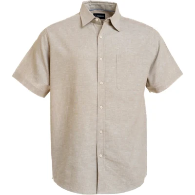 Sand hør/bomuld skjorte