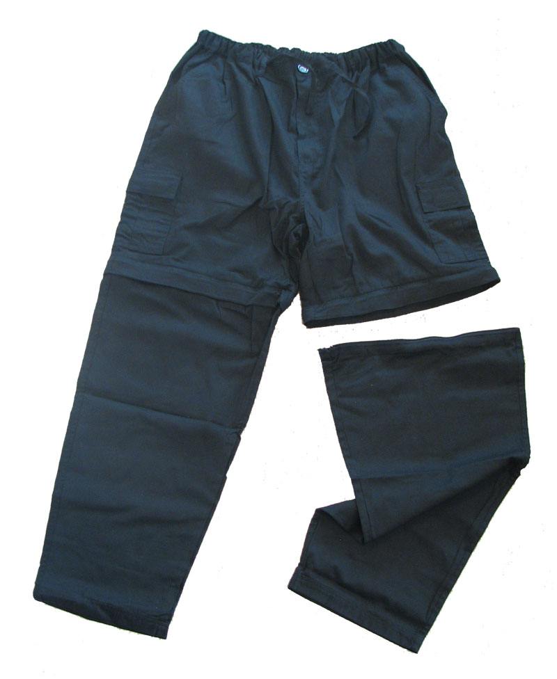 Sorte Zip-off bukser lårlommer store størrelser